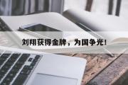 刘翔获得金牌，为国争光！