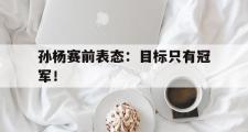爱游戏手机版登录入口-孙杨赛前表态：目标只有冠军！