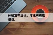 爱游戏手机版登录入口-孙杨宣布退役，球迷纷纷送祝福。